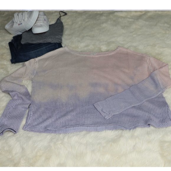 Free People We The Free Smokewash Print Hacci Moonstone Size L Pink & pu… - Picture 2 of 11